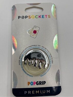 PopSocket Chrome Holographic Swappable Phone Grip - Silver/Iridescent